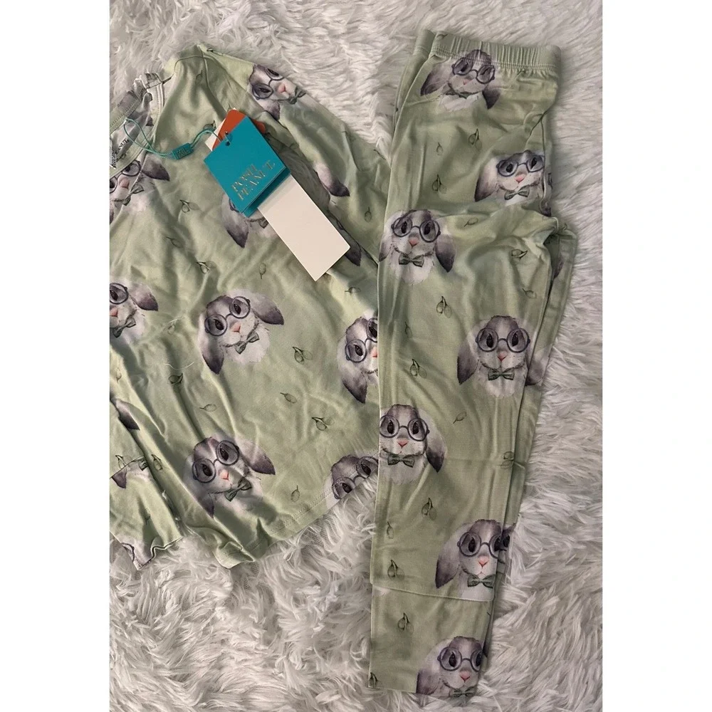 NWT Posh Peanut Benny‎ Easter Bunny 2pc Bamboo Pjs Pajamas 3T/4T